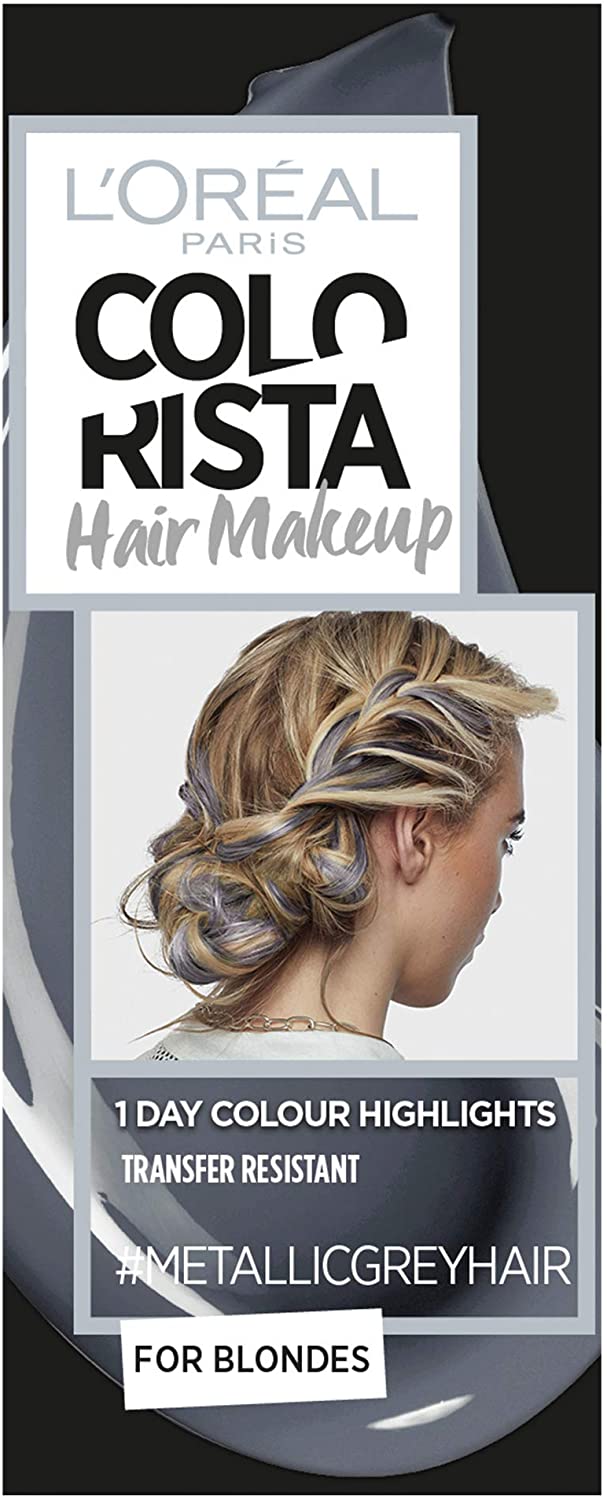 L'Oreal Colorista Hair Makeup Metallic Grey Blonde Temporary Hair Colour 30ml, 30 ml (Pack of 1) - Image 2