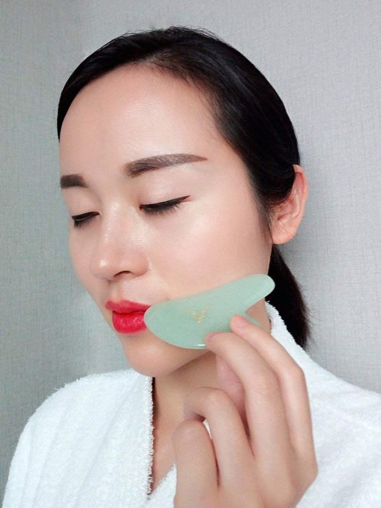 Mina Heal Jade Stone Facial Gua Sha for Lymphatic Massage Skin Detox and Rejuvenation, Anti-Wrinkles, Anti-Aging Facelift, Cosmetic Self-Treatment & Beauty - Image 2