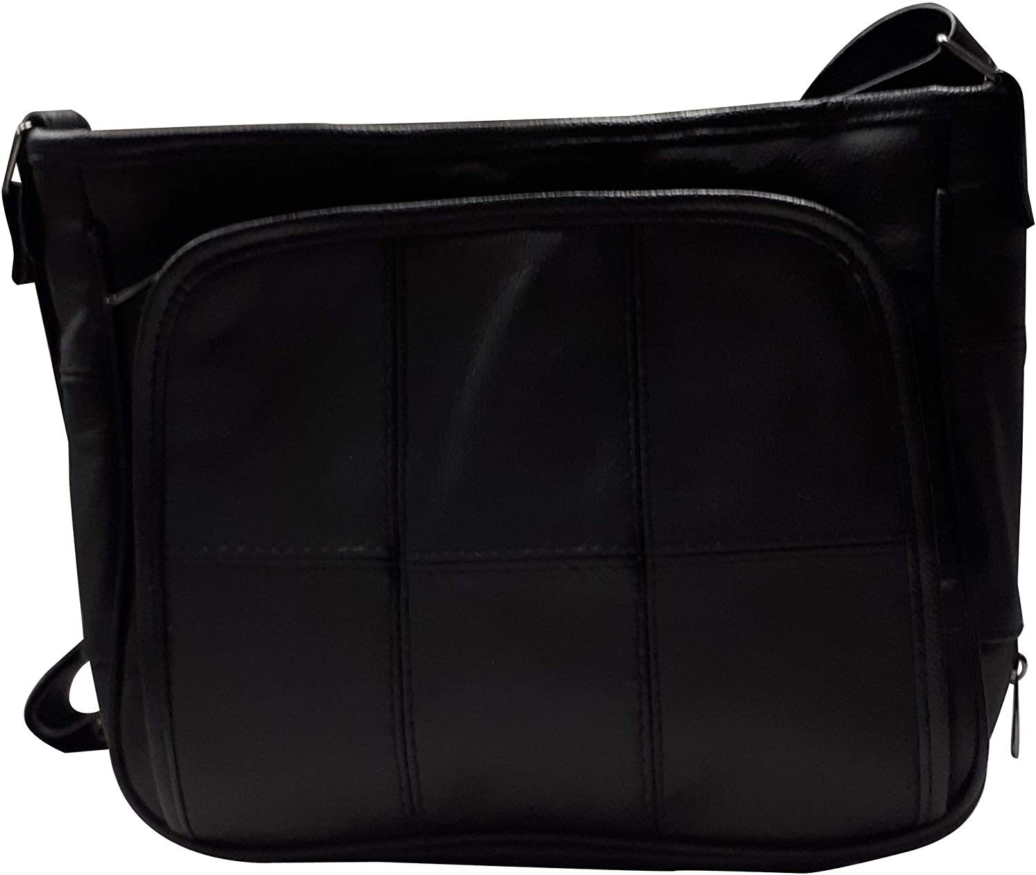 GENUINE LEATHER HANDBAG WITH ORGANISER (REF3771) (BLACK)(Size: Medium) - Image 3