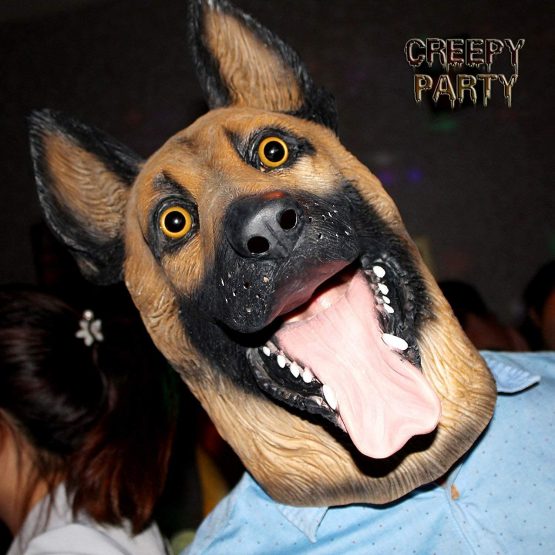 CreepyParty German Shepherd Dog Head Mask Latex Realistic Animal Head for Halloween Costume Party Carnival Cosplay - Image 2