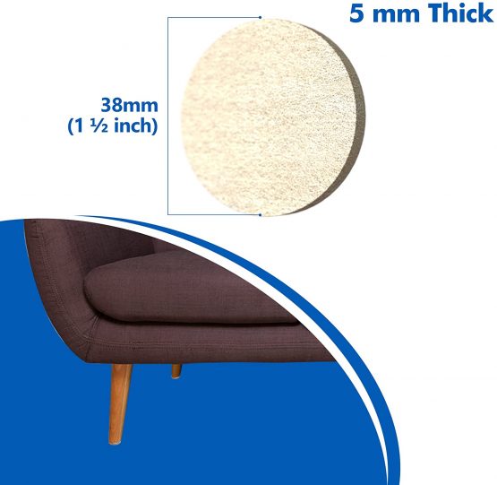 Furniture Felt Pads - 20 Piece Furniture Pads, 8 Large15x11cm Felt Pads & 12 Large 38mm (1½ inch) Chair Leg Floor Protectors. Cut to Size Floor Protector Pads - Image 4