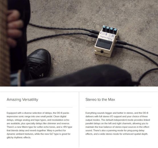 BOSS Dd-8 Digital Delay Pedal, Diverse Sonic Range And Maximum Delay Power, Mono Or Stereo Setup with Eleven Modes - Image 4