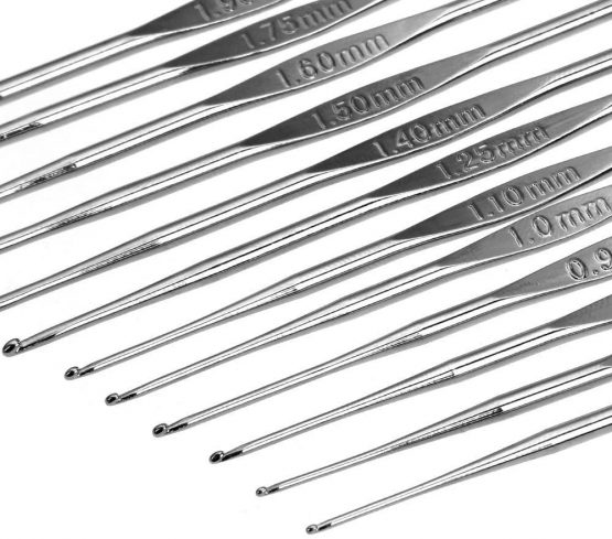 Anpro Crochet Hooks Set 100pcs Knitting Tool Accessories with Pink Case - Image 3