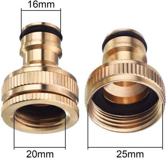 Brass Hose Tap Connector 1/2 Inch to 3/4 Inch, Garden Water Hose Thread Pipe Tap Faucet Adapter - Image 4