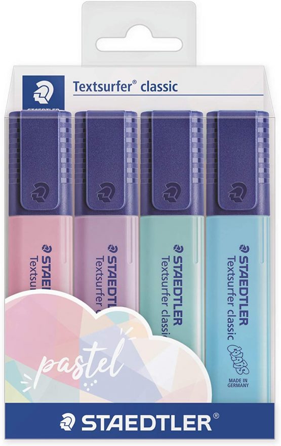 STAEDTLER 364 CWP4PA Textsurfer Highlighter Classic, Pastel Colours - Pack of 4