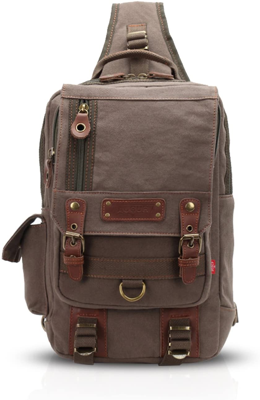 FANDARE Vintage Sling Bag Chest Bag Shoulder Backpack Cross Body Bag ...