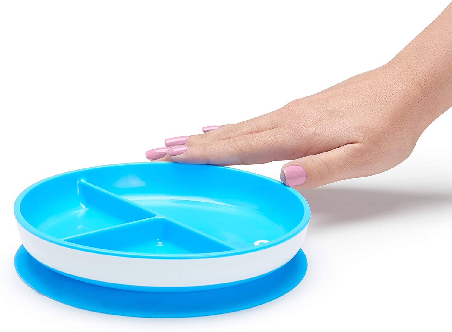 Munchkin Stay Put Divided Plates, 2 Pack Baby & Toddler Plate Set including Compartments - Image 4