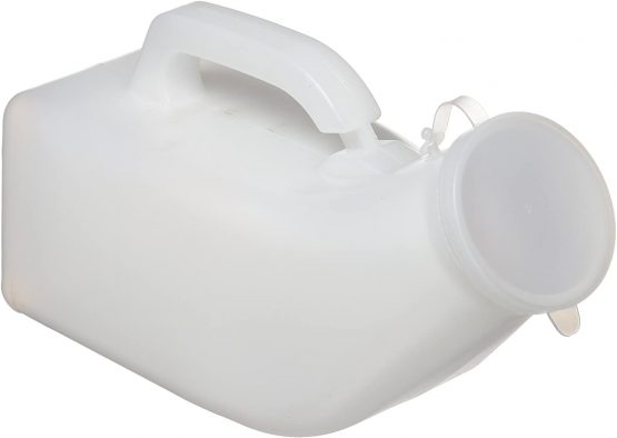 Homecraft Male Urinal, Long Neck Incontinence Bottle for Men, Clear Plastic, Living Aids, Lid to Prevent Spilage, Portable Urinal Bottle, For Clinics and Hospitals, 33oz
