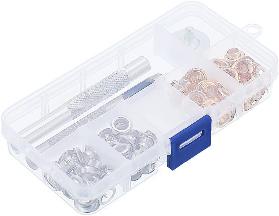 1/4 Inch Grommet Kit 100 Sets Grommets Eyelets with 3 Pieces Install Tool Kit, 2 Colors - Image 2