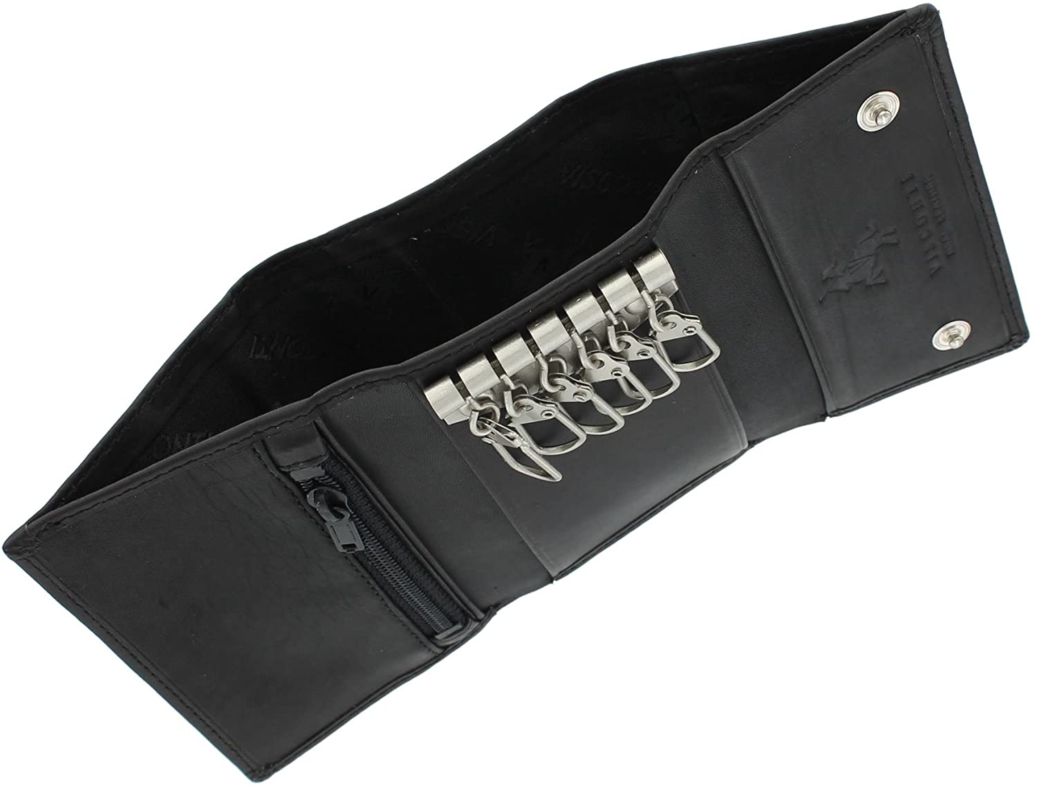 Visconti Compact Leather Keycase Wallet 1178 Black - Image 4