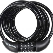 Master Lock Bike Cable Lock [Combination] [1.8 m Coiling Cable] [Outdoor] 8221EURDPRO - Ideal for Bike, Electric Bike, Skateboards, Strollers, Lawnmowers and other Outdoor Equipments