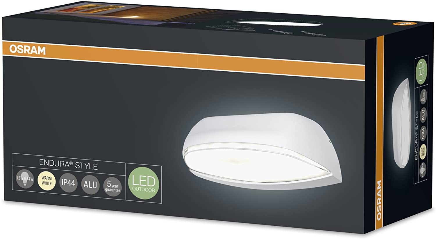 OSRAM Endura Style Wide LED Wall-Outdoor Luminaire, Warm White, 12 W - Image 4