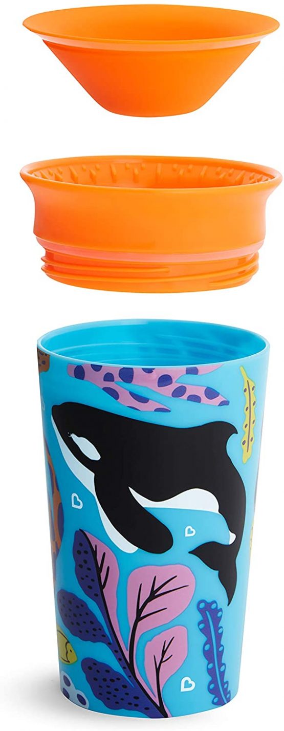 Munchkin Miracle 360 WildLove Sippy Cup, 9 oz / 266 ml, 2 Pack, Polar Bear/Orca - Image 4