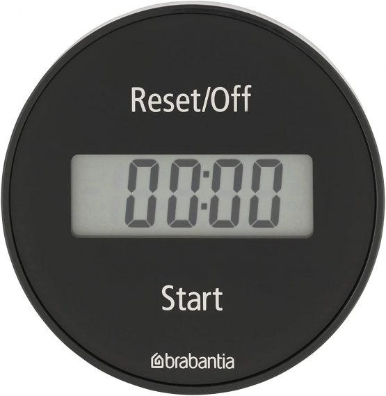 Brabantia 121968 Tasty+ Magnetic Kitchen Timer, Dark Grey