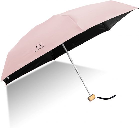 Sheng Xuan Lightweight Ultra Mini Umbrella Parasol Collapsible Pocket Sun Umbrella Ultra Light Anti-UV Umbrella Sturdy Compact and Portable Travel Umbrella Women Girls Your Intimate Companion(Pink)
