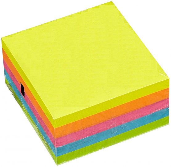 Nice Style Sticky Note Cube (450 Sheets/Cube) - 76 x 76 mm, Neon/Assorted Colours