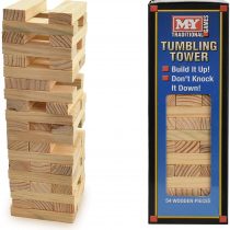 M.Y Traditional Tumbling Tower Game with 48 Wooden Pieces