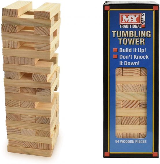 M.Y Traditional Tumbling Tower Game with 48 Wooden Pieces