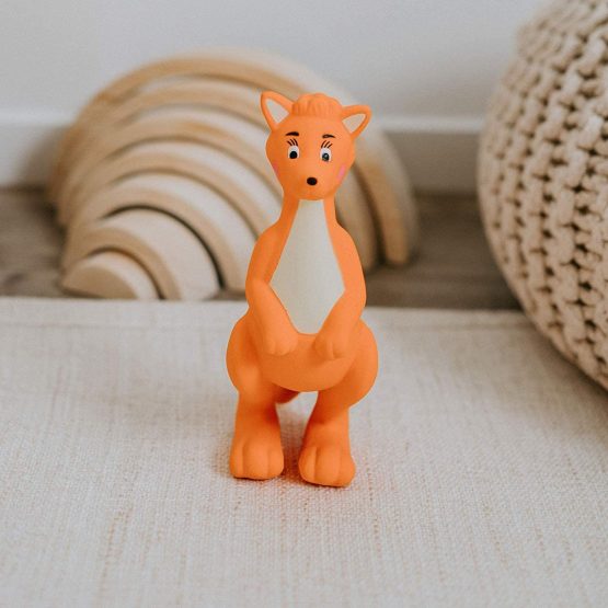 Mizzie The Kangaroo - Natural Rubber Baby Teething Toy & Squeaky Squeeze Toy To Aid Children's Development - Image 4