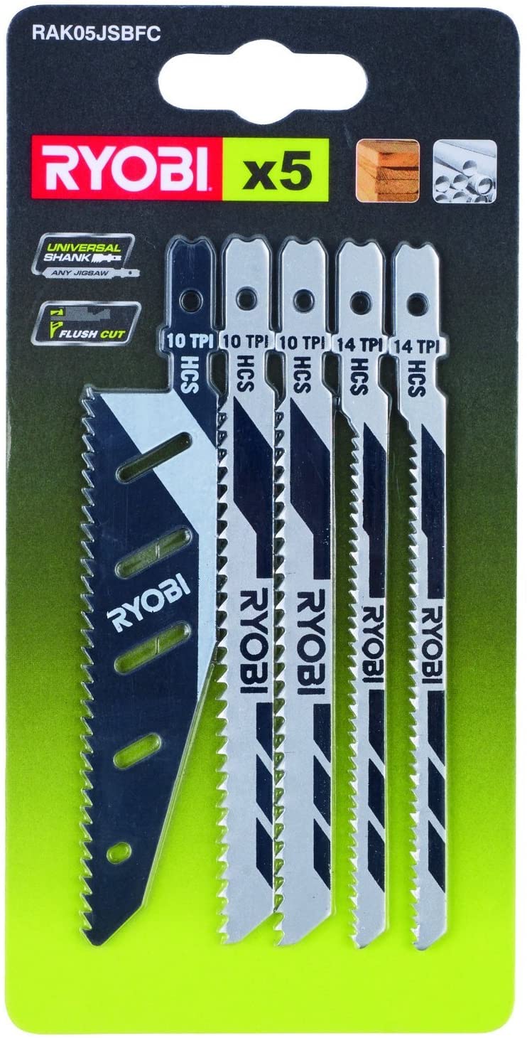 Ryobi RAK05JSBFC Jigsaw Blade Set (5 Piece), Black