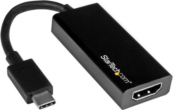 StarTech USB-C to HDMI Video Adapter Converter - 4K 30Hz - Thunderbolt 3 Compatible - USB 3.1 Type-C to HDMI Monitor Travel Dongle Black (CDP2HD)