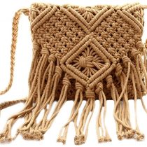 Millya Fringe Tassel Crossbody Shoulder Bag Straw Woven Handmade Boho Beach Travel Handbag for Women