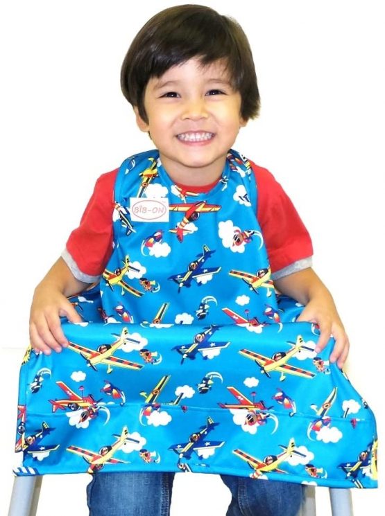 BIB-ON, A New, Full-Coverage Bib and Apron Combination for Infant, Baby, Toddler Ages 0-4. (Planes) - Image 2