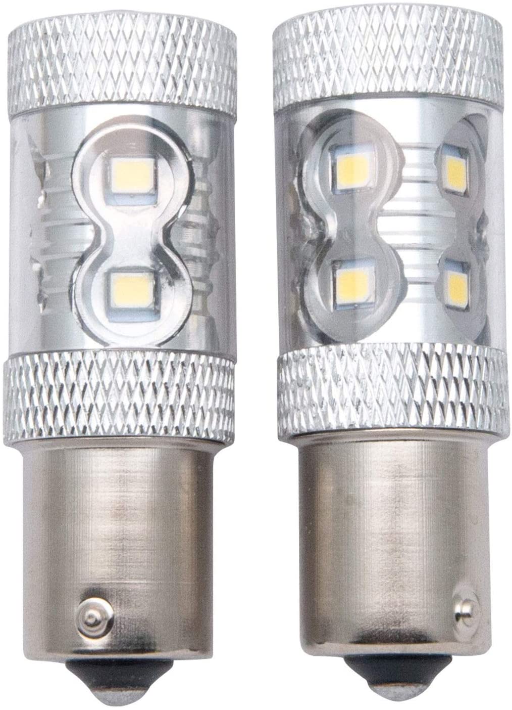 MASO 12V 1156 LED Brake Light Bulbs with Projector Lens BA15S P21W 6000K White Super Bright Canbus Error Free Backup Reverse Lights, Brake Lights, Tail Lights (Pack of 2) - Image 3