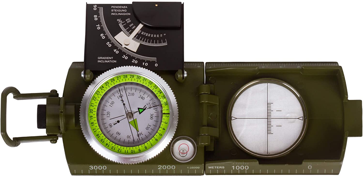 Levenhuk Army AC20 Tactical Liquid Compass with Sighting Slot, Clinometer, Map Scales, Bubble Level, Strap and Carrying Bag - Image 4
