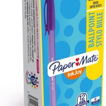 Paper Mate Inkjoy 100 Capped Ball Pen Medium Tip - Purple (Pack of 12)