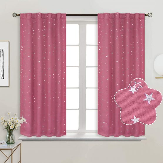 BGment Rod Pocket and Back Tab Blackout Curtains for Kids Bedroom
