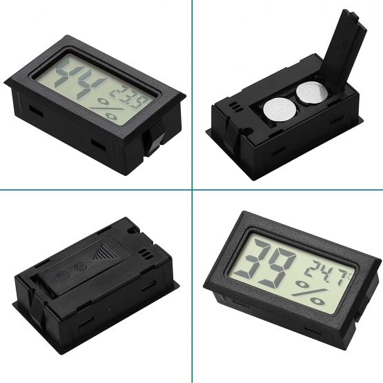EEEKit 3-Pack Hygrometer Thermometer, LCD Digital Mini Digital Temperature Meter Humidity Gauge for Greenhouse Cars Home Office, Black - Image 4