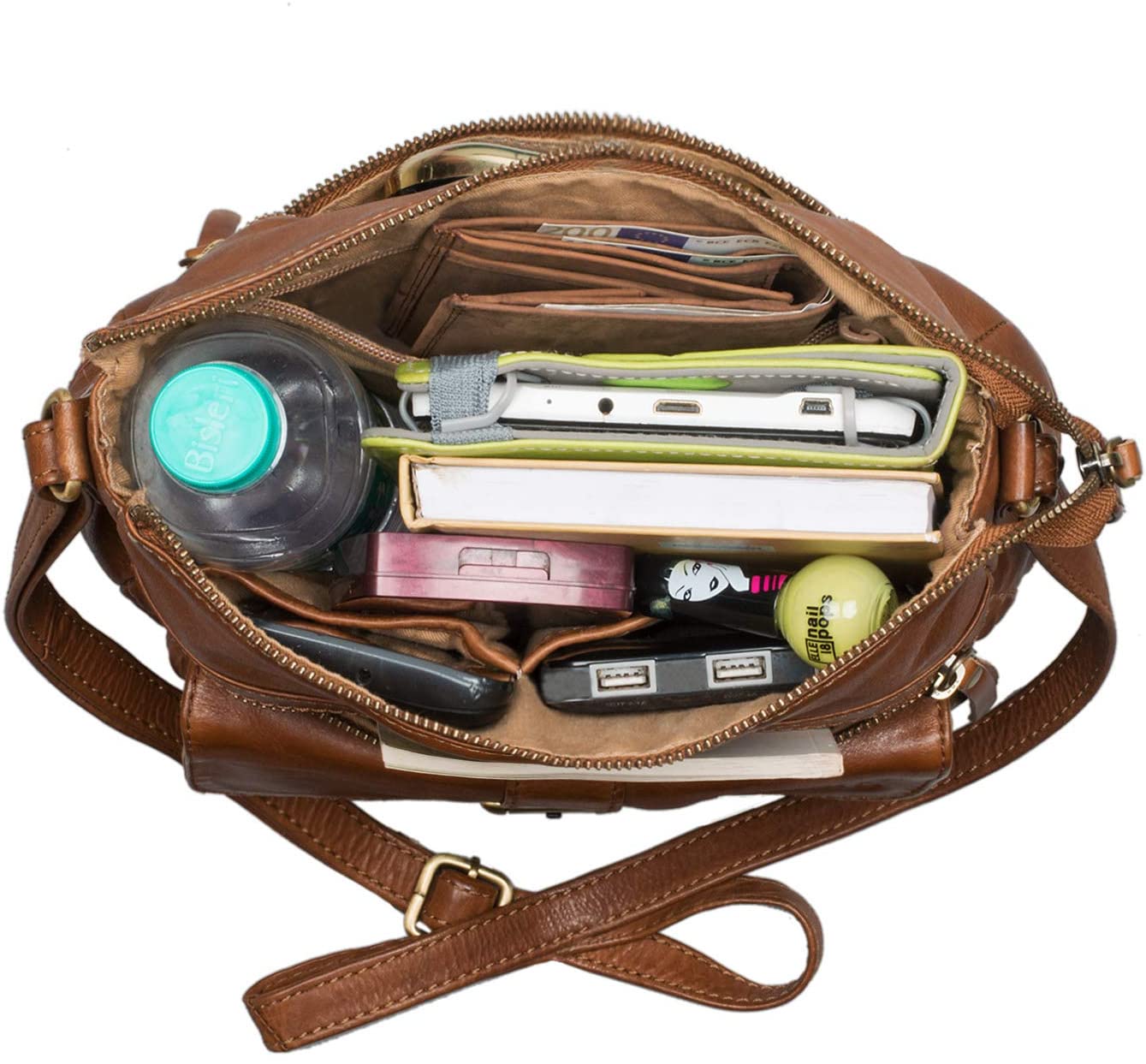 STILORD "Louise" Vintage Shoulder Bag Women Leather Small Messenger Bag Tablet Bag for 9.7 inch Crossbody Bag A5 Handbag in Genuine Leather Colour:Ochre - Image 4