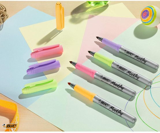 Bic Marking Permanent Markers - Assorted Intense/Pastel/Metallic Colours, Box of 24, Assorted Colours, 992731 - Image 4