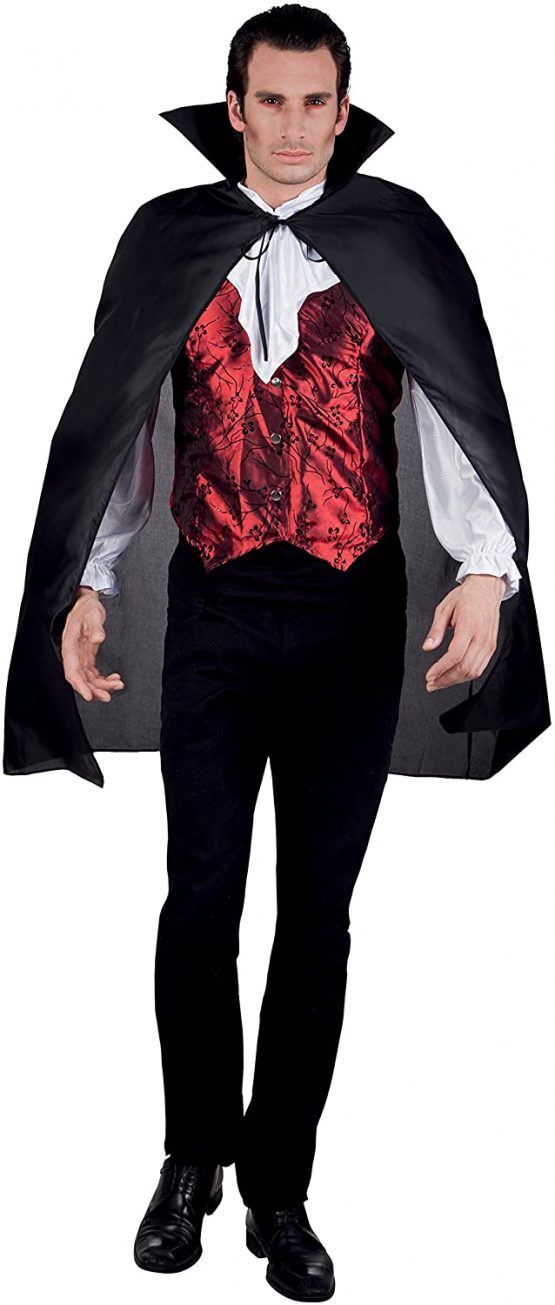 Boland 8236843 Bloodlust Vampire Cloak with Lapel (120cm), Black, One Size