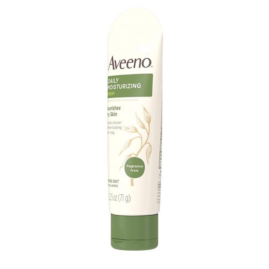 Aveeno Daily Moisturizing Body Lotion with Soothing Oat and Rich Emollients to Nourish Dry Skin, Fragrance-Free, 2.5 fl. oz (pack of 2) - Image 3
