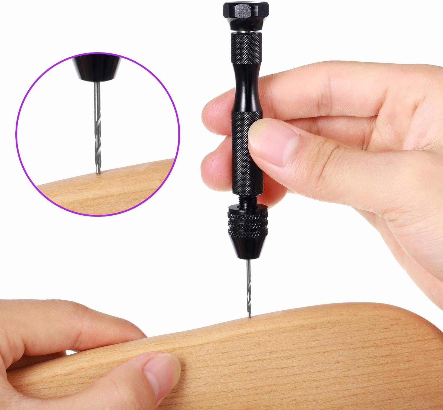 36 Pieces Hand Drill Set, Include Pin Vise Hand Drill, Mini Drills and Twist Drills for Craft Carving DIY (0.3-1.2 mm PCB Drill) - Image 2