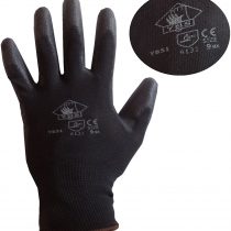 12 PAIRS OF NEW PU BLACK COATED WORK GLOVES PRECISION SIZE 9/LARGE GARDENNING By YBS BRAND
