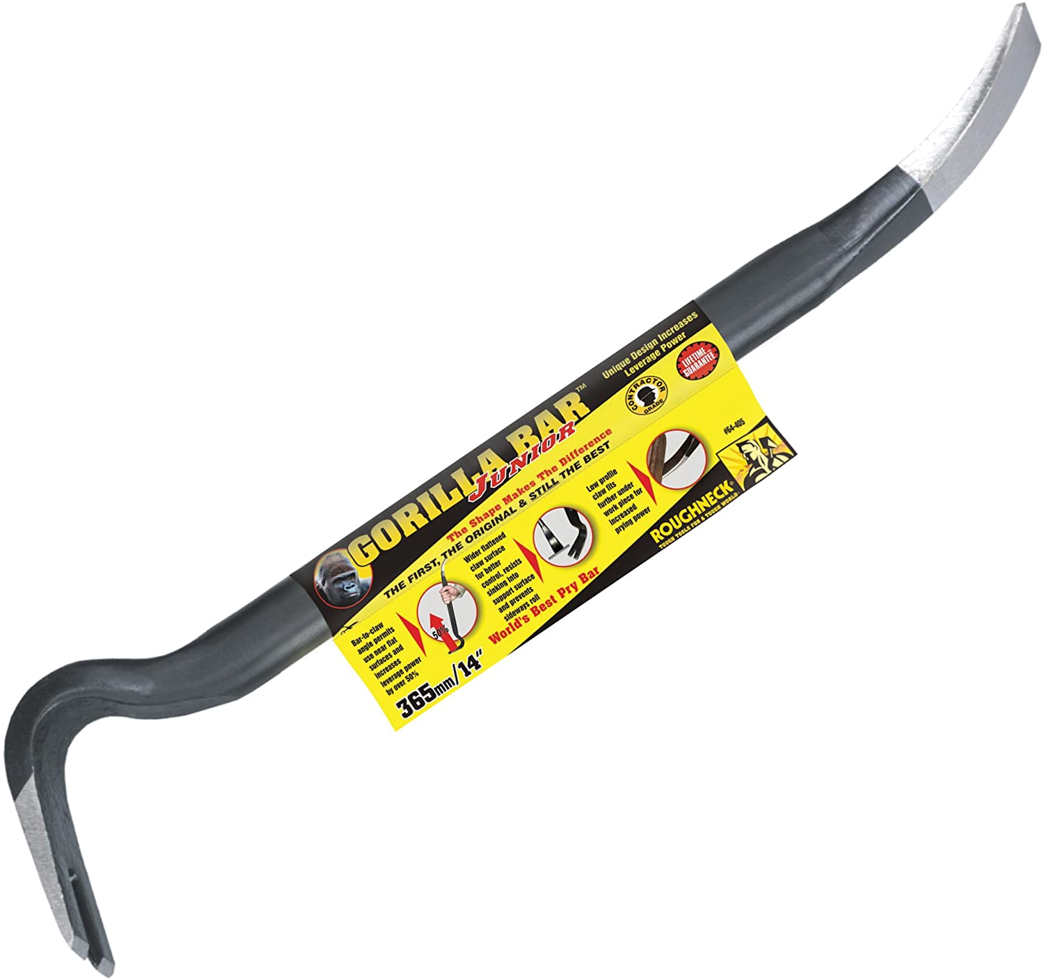 Roughneck Gorilla Bar - 14in (356mm) Drop Forged & Heat Treated Premium Wrecking Bar, Multi, 14-inch
