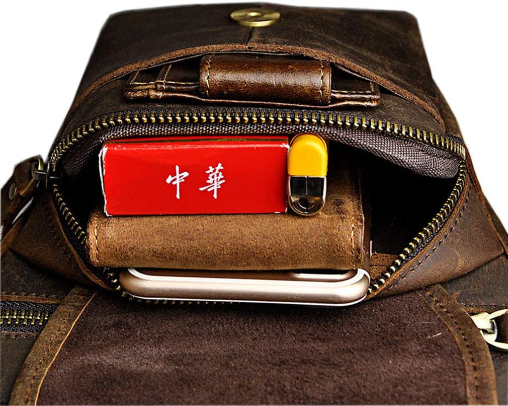 Xieben Leather Drop Leg Bag for Men Women Motorcycle Bike Riding Cycling Multi-Purpose Thigh Waist Fanny Pack Travel Hiking Sports Camping Pouch Deep Brown - Image 4