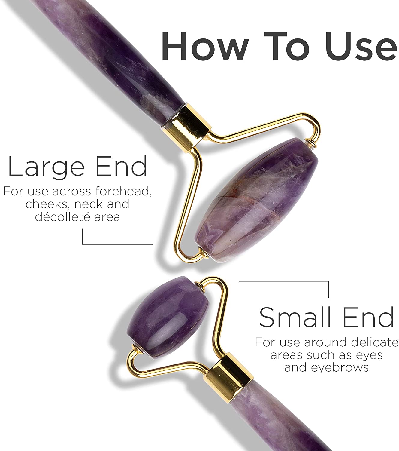 BeautyLab Amethyst Crystal Facial Roller, Purple - Image 4