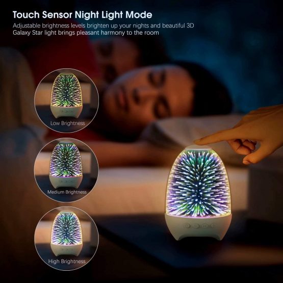 Bluetooth Speaker Night Lights, 3D Galaxy Bedside lamp Touch Control, Dimmable RGB 7 Colours Changing LED Portable Wireless Rechargeable Table Lamp for Bedroom,Best Gift for Kids, Adult, Boys, Girls - Image 3