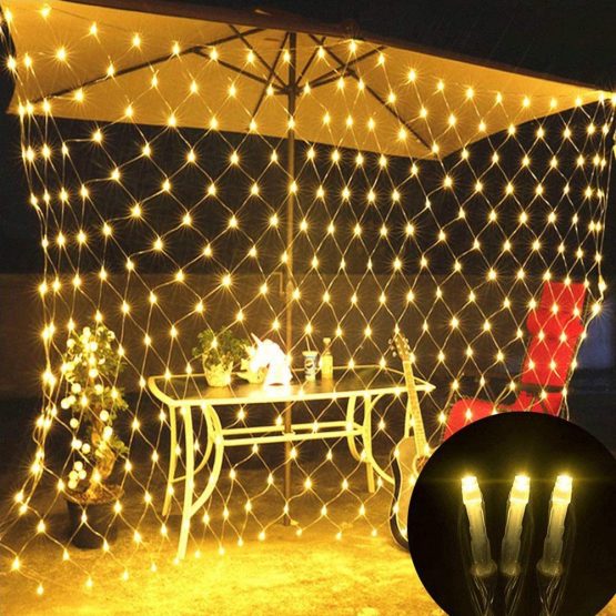Outdoor Christmas Lights Net Lights Mains Powered 3M X 2M 200LED Outside Mesh Light Christmas Tree Light 8Mode Connectable for Curtain Gazebo Xmas Decor(Warm White) - Image 2