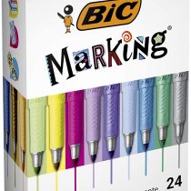 Bic Marking Permanent Markers - Assorted Intense/Pastel/Metallic Colours, Box of 24, Assorted Colours, 992731