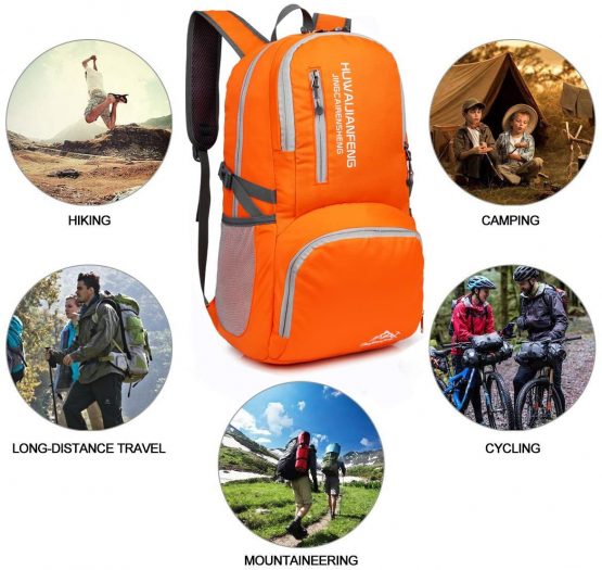 Crenze 35L Lightweight Foldable Backpack Travel Hiking Daypack, Men Women Durable Handy Waterproof Rucksack for Camping Mountaineering Walking Cycling Climbing - Image 4