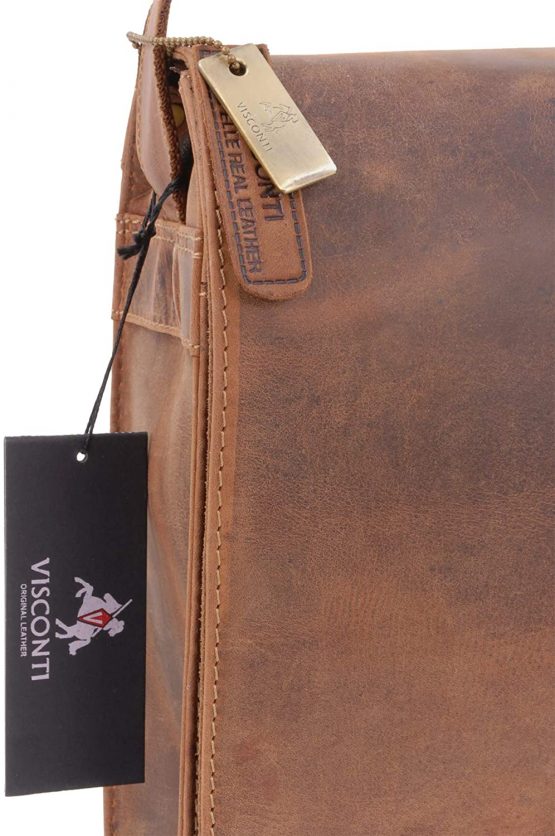 Visconti Leather Messenger Bag Workplace 18548 Harvard - Oil Tan(Size:L) - Image 4