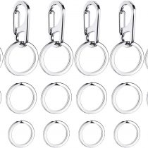 Boao 6 Sets Dog Tag Clips Pet ID Tag Clip with Durable Rings for Cats Dogs Collars Harnesses