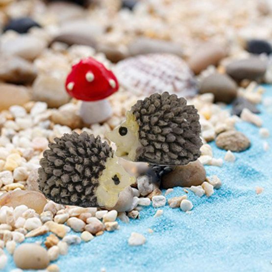 bluesees Miniature Hedgehog, 10pcs Miniature Landscape Garden Decor Hedgehog Ornaments ,Household Fashion Furniture And Decor Miniature Ornament Hedgehog Mushroom Set Decor Fairy Garden - Image 4