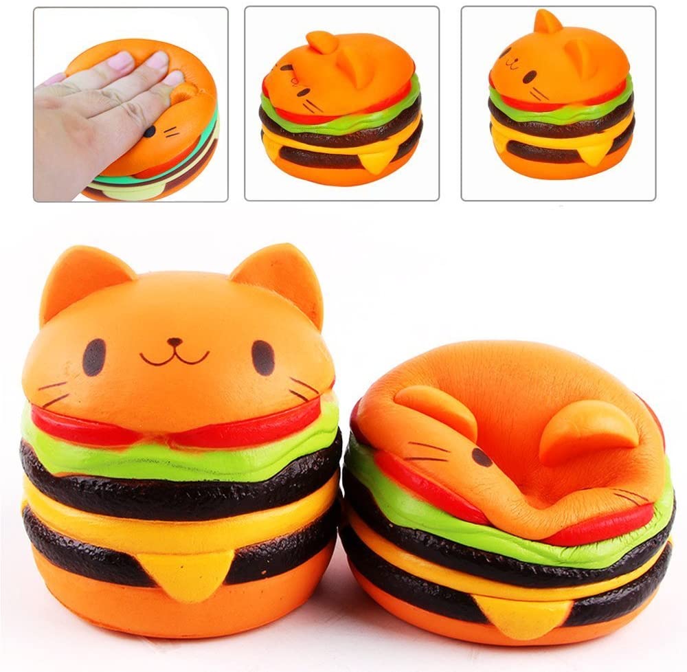 ZhengYue Slow Rising Squishy toys, Jumbo Squishies Pack Prime Slow Rising Scented Squishies Squeeze Soft Toys Stress Reliever Gifts for Kids and Adults (Cat Burger) - Image 4