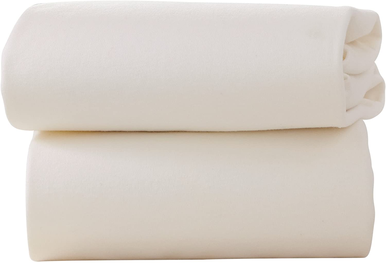 Clair de Lune 2 Pack Fitted Jersey Cotton Moses Basket Sheets 74 x 30 cm (White)